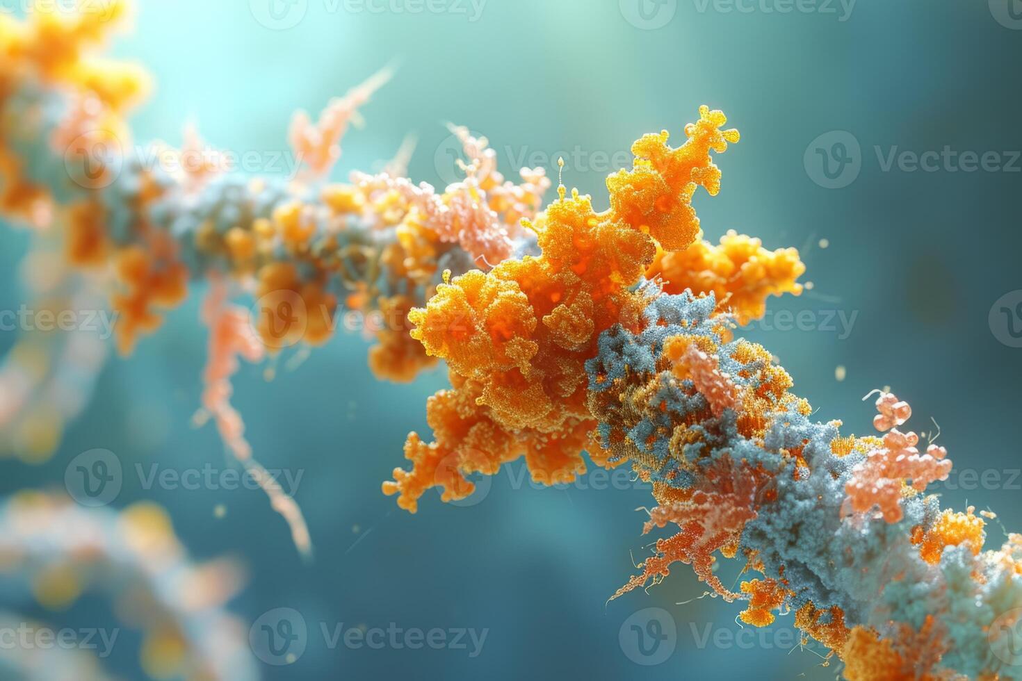 Protein atomic scale micro particles dna dnr atoms microscope molecular level proteins fats acids nucleus cell mitochondria biology human body health healthy eating lifestyle chemstry photo