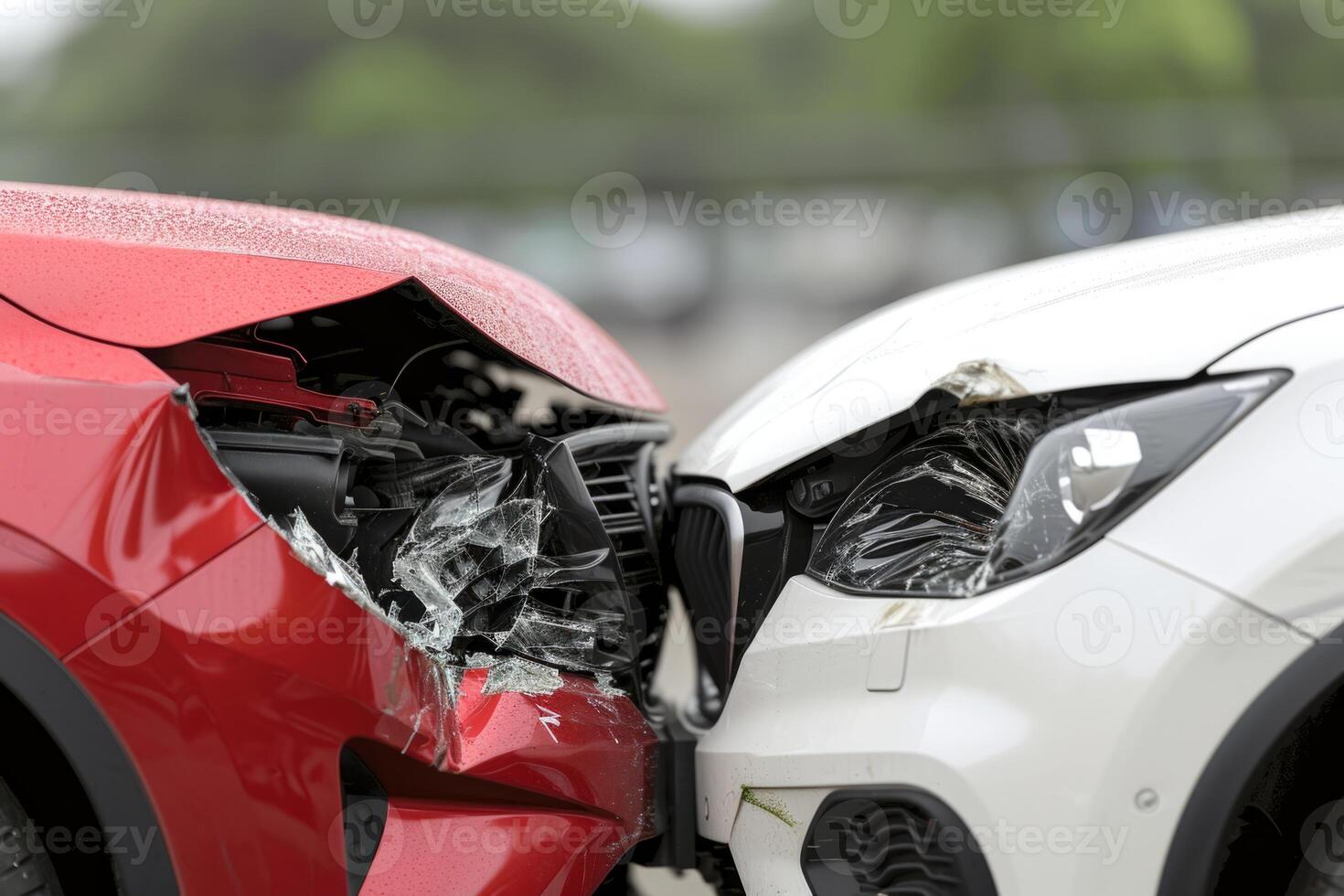 Car crash road accident insurance pay wreck broken vehicle traffic jam collision damaged auto bumper danger emergency situation front impact highway incident injury safe driving drive photo