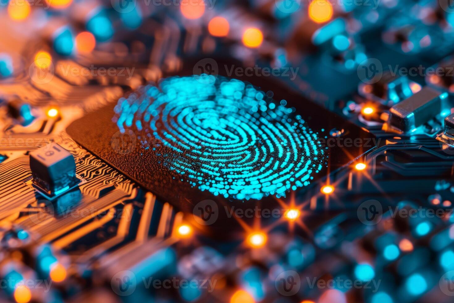 Fingerprint scanner digital footprint computer security safety tracking transparency biometrics finger scan recognition network security privacy identification id access password photo
