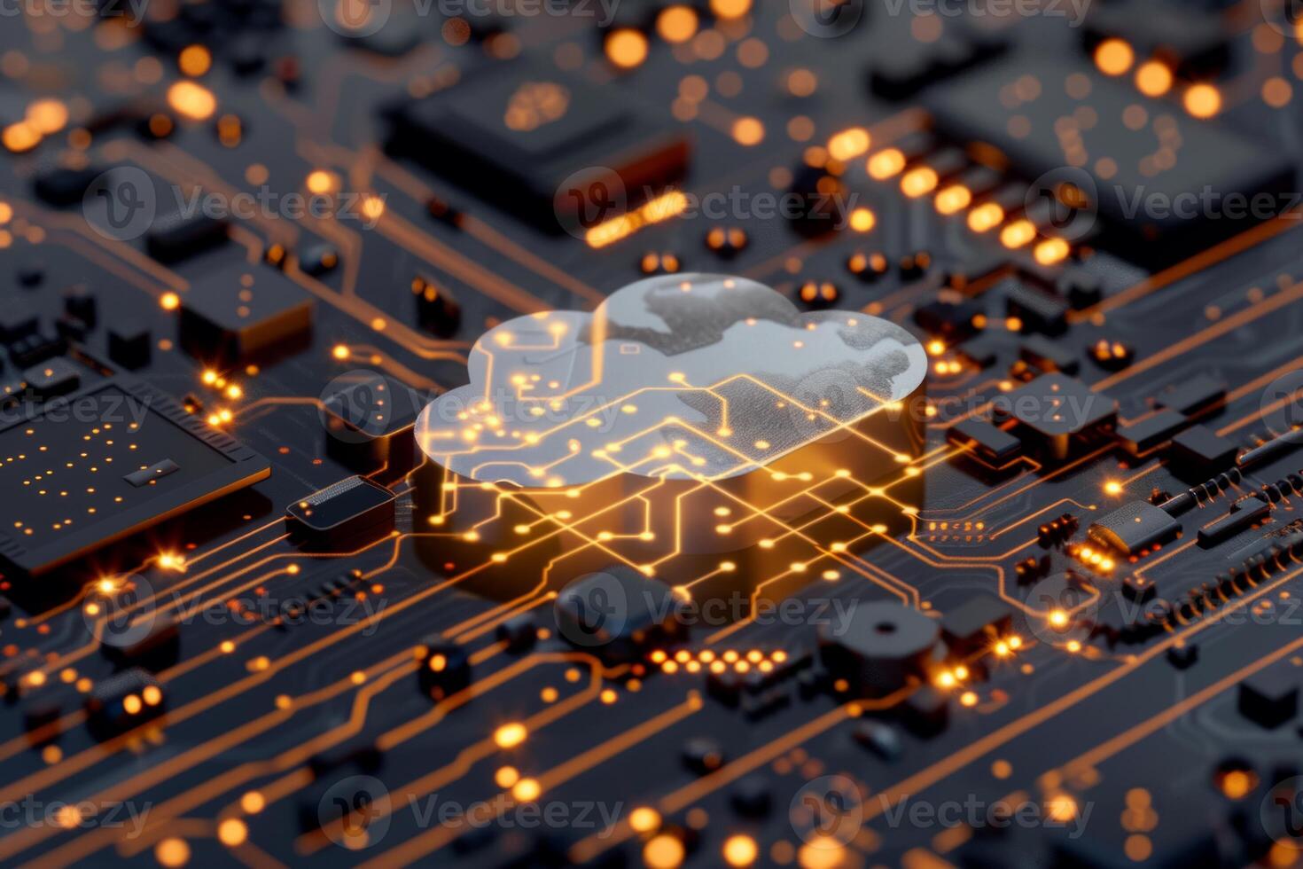 Cloud computing network safe encrypted storage personal data protection verified technology encription security protocol wireless file transfer drive service cyberspace global database photo