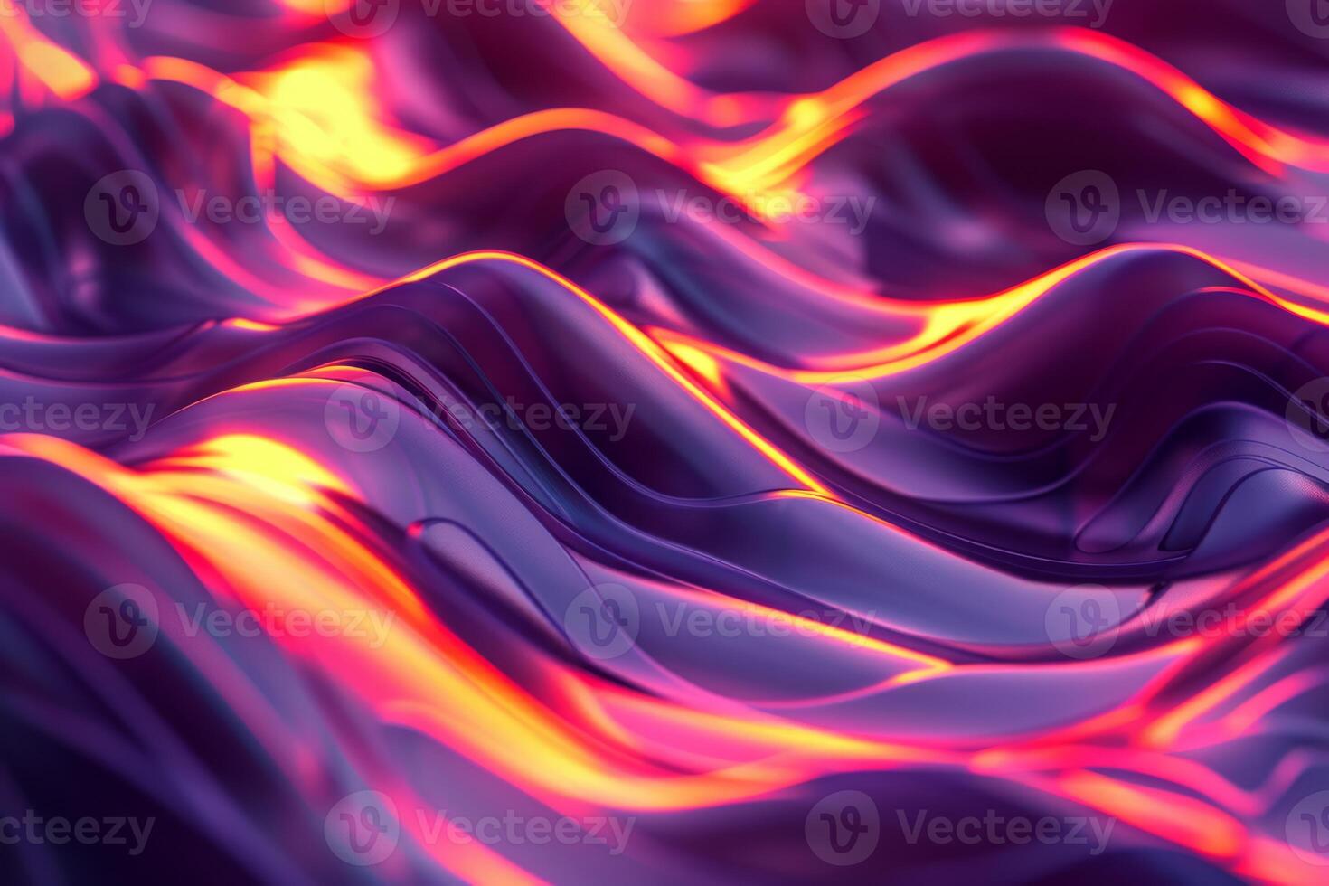 A colorful, abstract image of a pink and blue ocean with mountains in the background. The waves are wavy and the mountains are tall and jagged. Scene is one of serenity and tranquility photo