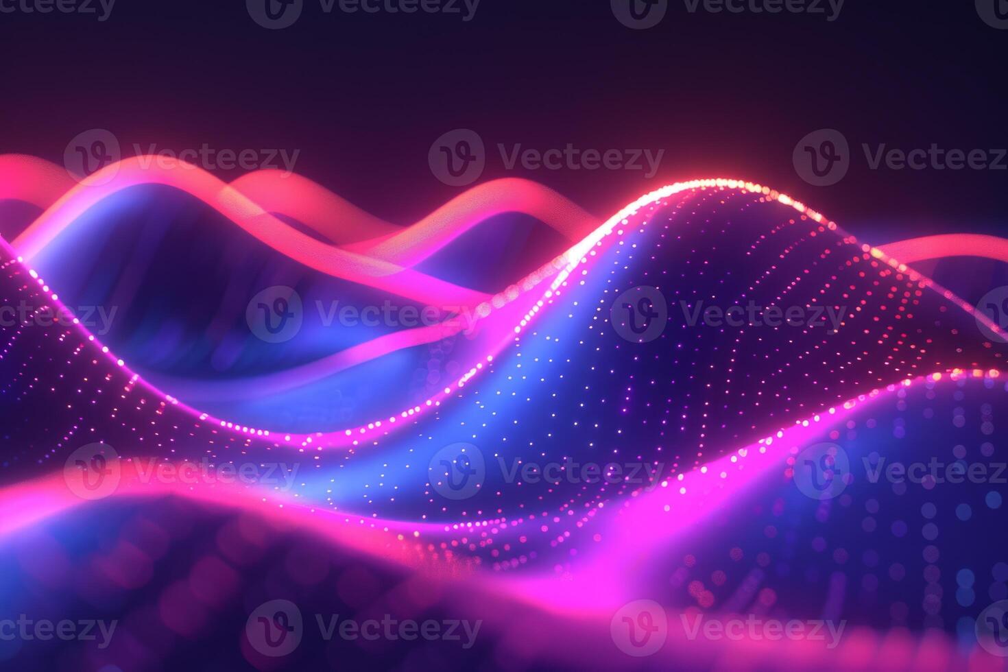 A colorful, abstract image of a pink and blue ocean with mountains in the background. The waves are wavy and the mountains are tall and jagged. Scene is one of serenity and tranquility photo