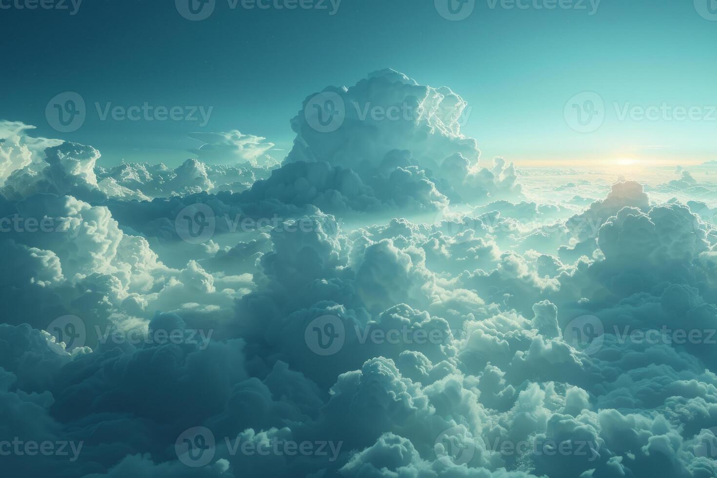 Blue skies sky white fluffy clouds beautiful summer spring weather sunny day happiness joy background cumulus cloud meditation meteorology realistic soft shapes photo