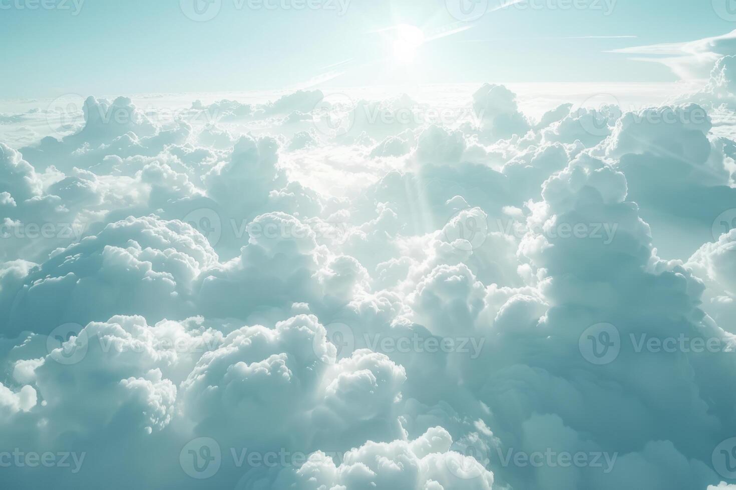 Blue skies sky white fluffy clouds beautiful summer spring weather sunny day happiness joy background cumulus cloud meditation meteorology realistic soft shapes photo