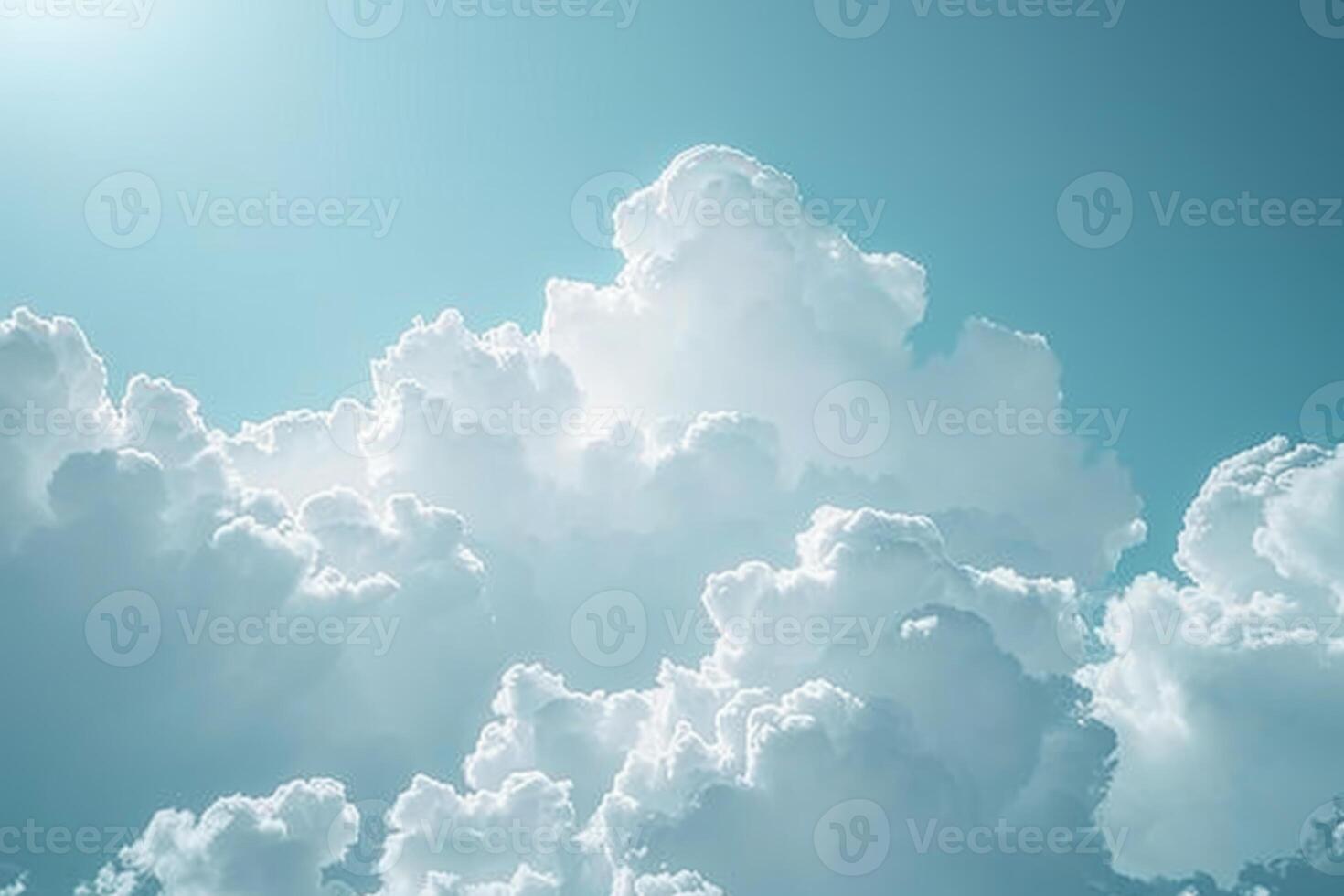 Blue skies sky white fluffy clouds beautiful summer spring weather sunny day happiness joy background cumulus cloud meditation meteorology realistic soft shapes photo