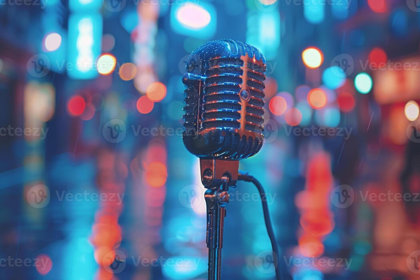 Professional microphone studio podcast stream interview platform radio with micrecording voice singing in bright record studio audio quality equipment content music media entertainment photo