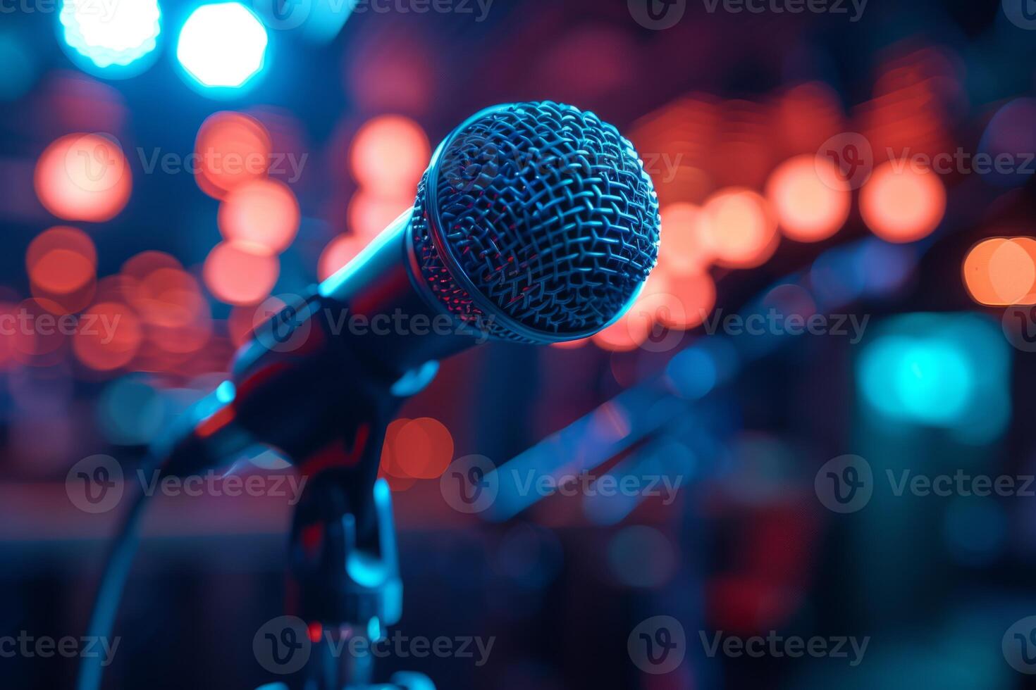 Professional microphone studio podcast stream interview platform radio with micrecording voice singing in bright record studio audio quality equipment content music media entertainment photo