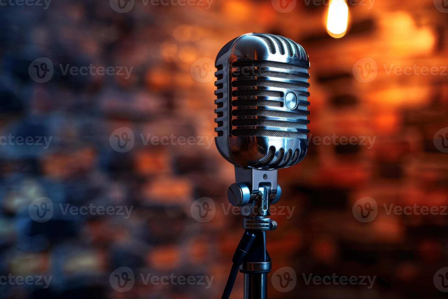 Professional microphone studio podcast stream interview platform radio with micrecording voice singing in bright record studio audio quality equipment content music media entertainment photo