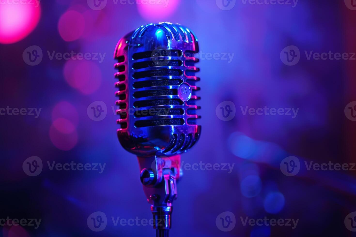 Professional microphone studio podcast stream interview platform radio with micrecording voice singing in bright record studio audio quality equipment content music media entertainment photo