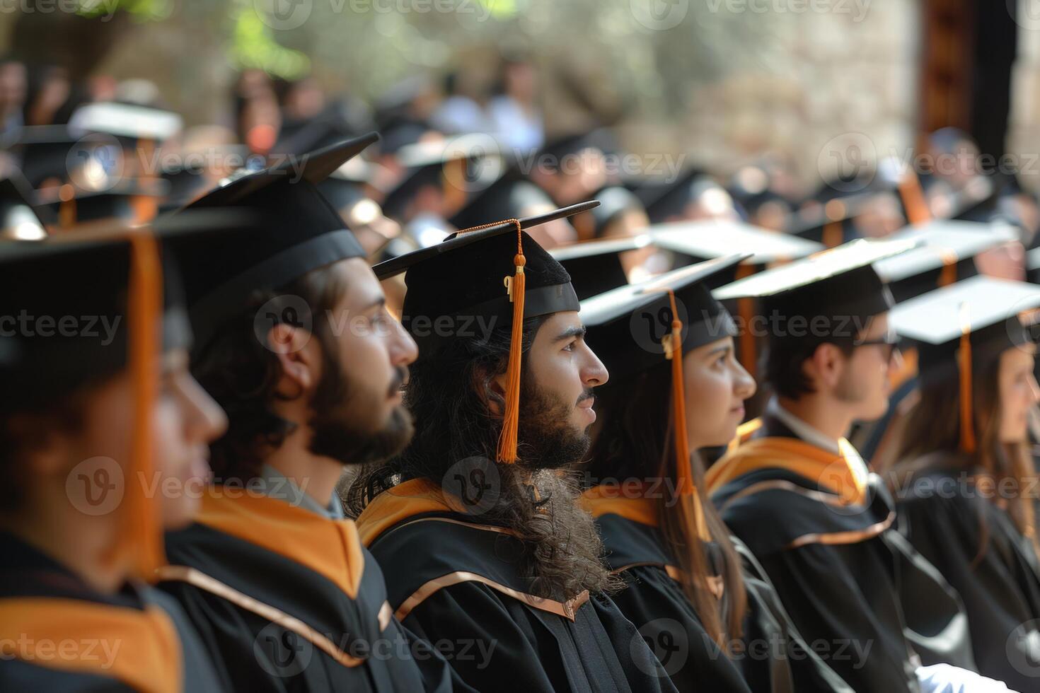 Happy university students graduation bachelors degree master phd campus student education celebration success diploma festival college hat academic achievement learning friends friendship photo