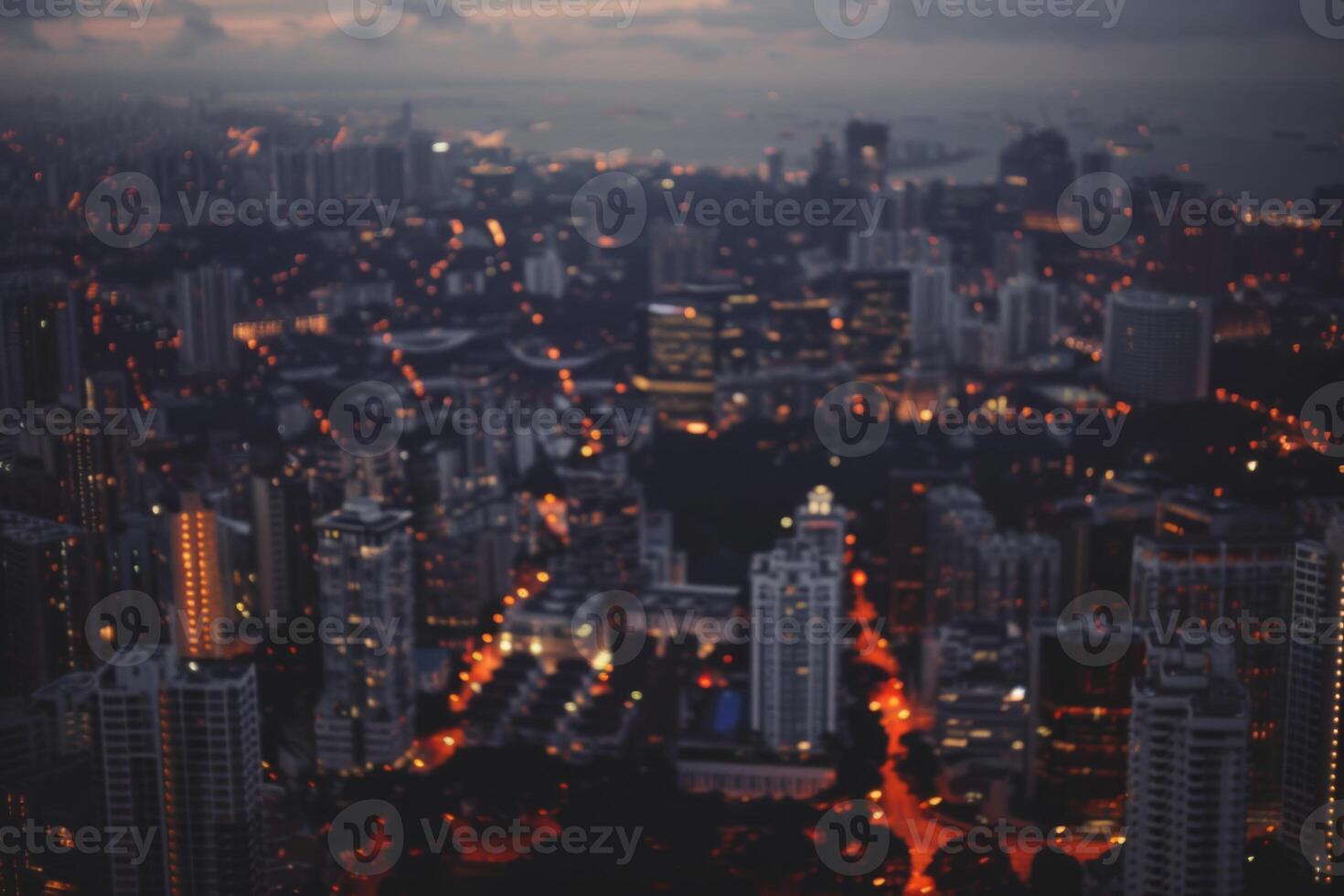 Modern futuristic downtown city center financial business district corporations headquarters hq skyscrapers office buildings largest companies tall towers buildings future tourism photo