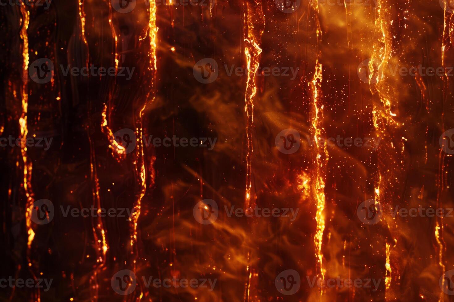 Hot molten lava streaming volcano eruption stream hot boiling magma venus other planet surface destruction flowing fire flame heat danger glowing cosmic photo
