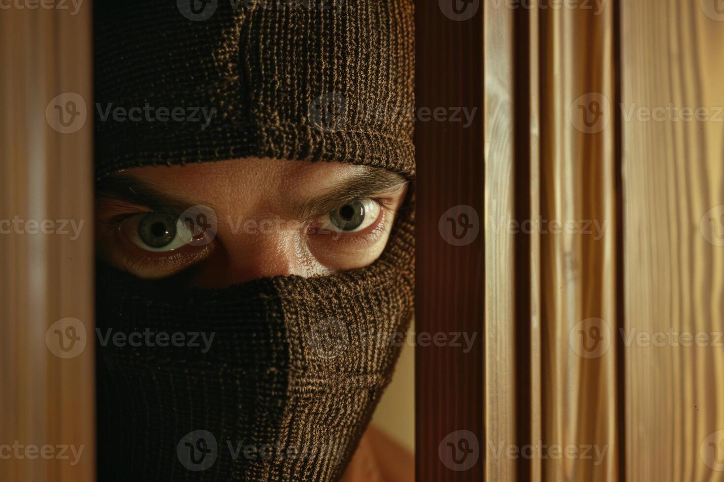 Burglar thief robbing house criminal activity robbery burglary mask crime scene stealing mugger security risk cctv camera catch illegal activity dangerous evil violence gun balaclava photo