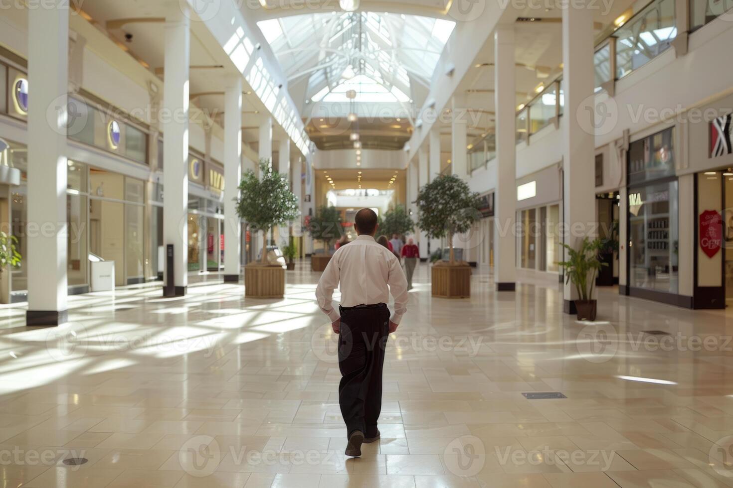 Security guard professional safety patrol man police employee mall safe business protect serve confident authority public space secure guarding agent staff shop convenience store grocery photo