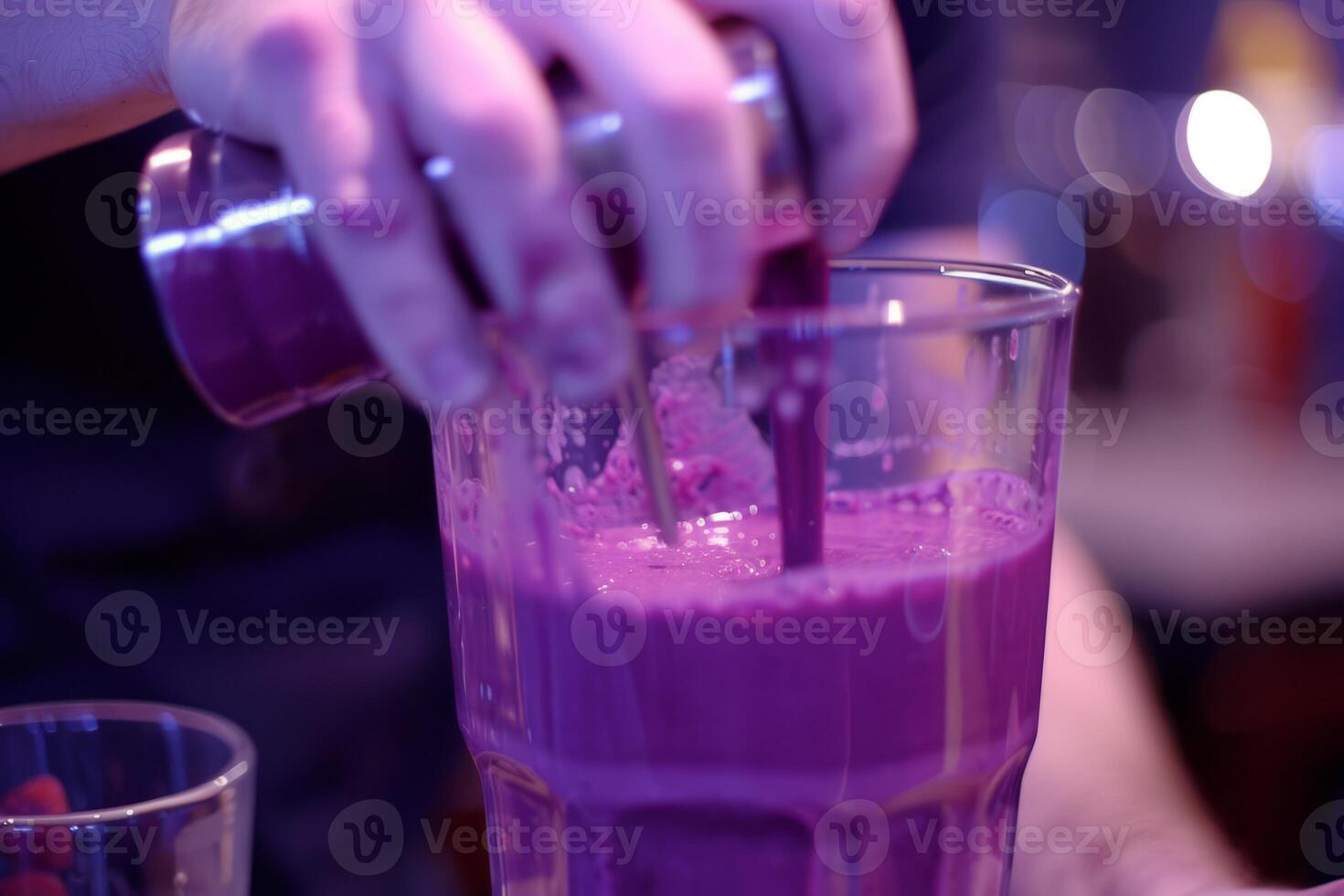 Experienced home chef preparing smoothie tasty healthy beneficial drink dietary sustainable blender mixer crushing fruits vegetables berries sweet tasty dessert vegan vegetarian nutrition photo