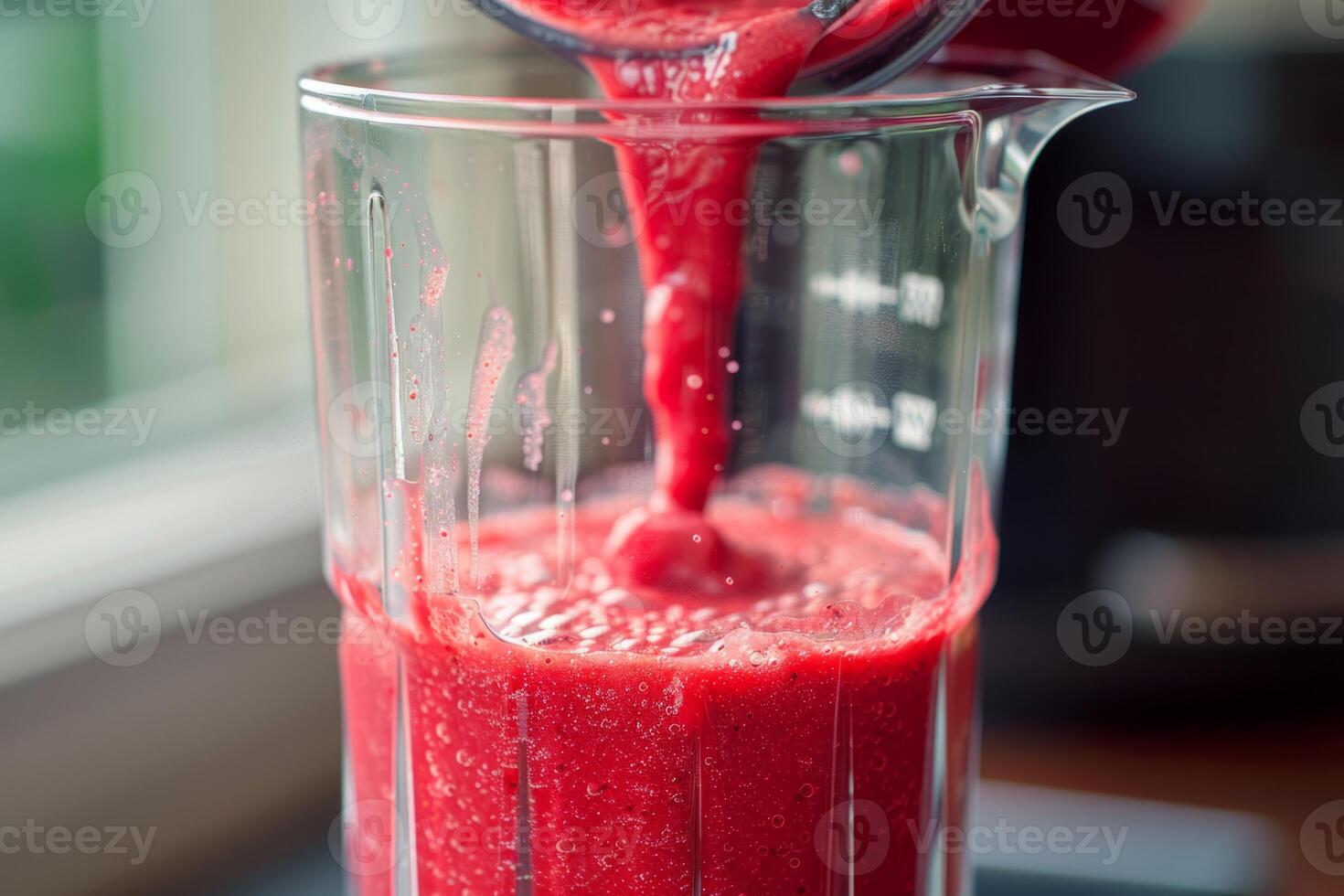 Experienced home chef preparing smoothie tasty healthy beneficial drink dietary sustainable blender mixer crushing fruits vegetables berries sweet tasty dessert vegan vegetarian nutrition photo