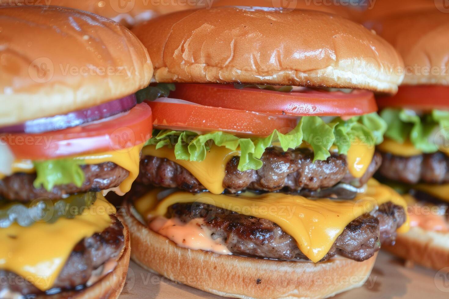 Tasty burger delicious fast food high quality food sandwich tomato cheese hamburger american lunch vegetable restaurant chain promotion promo material advertisement ad menu offer sauce photo