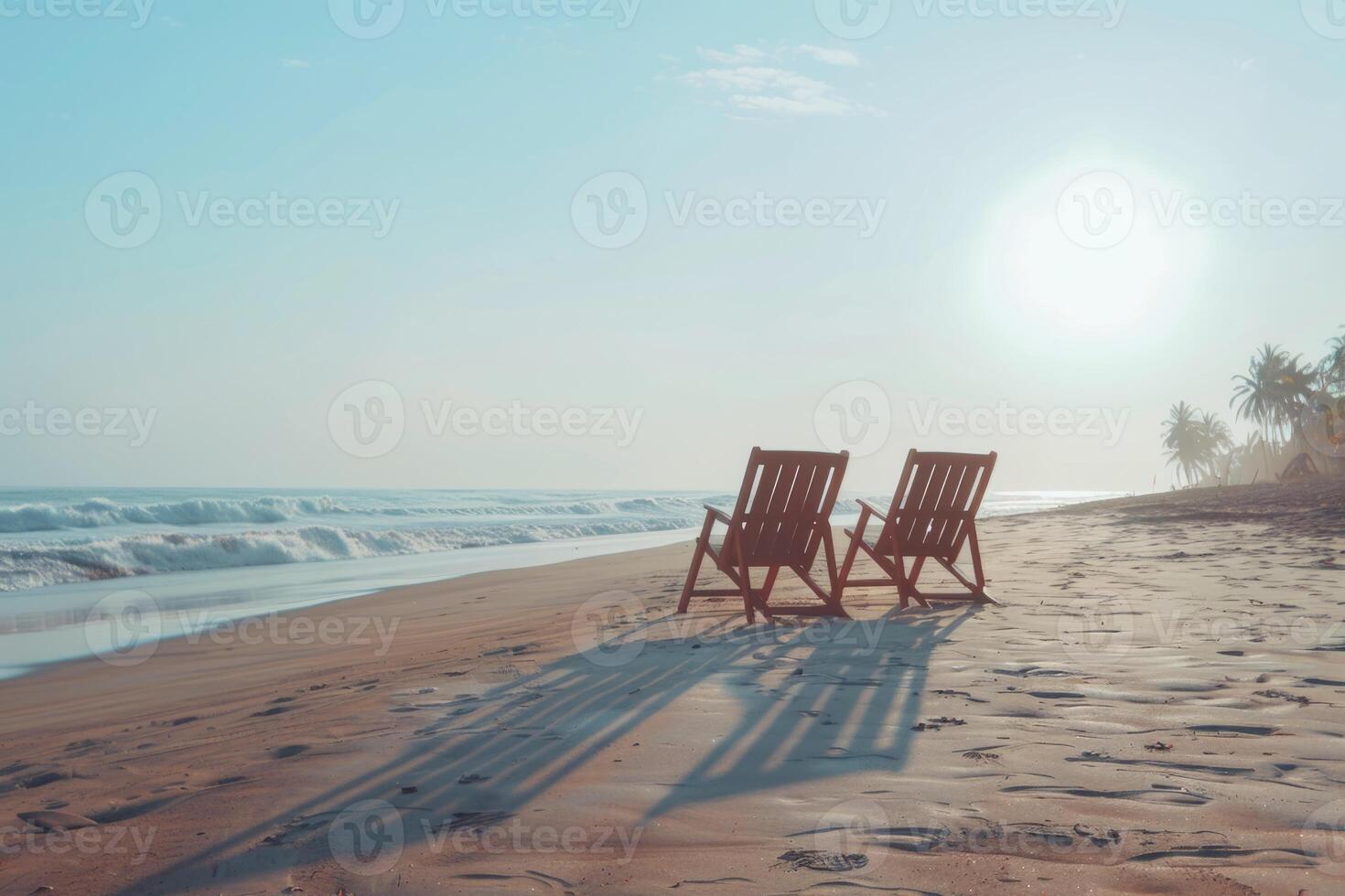 A pair of chairs summer tropical beach lapis ocean shore white sand vacation sunbathing island nature holiday clear sky weather coast seaside paradise maldives bali exotic sunny carribean photo