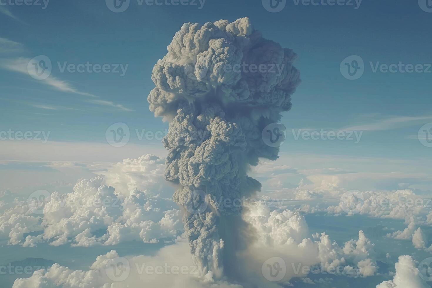 Volcanic eruption volcano erupting with smoke ashes old mountain peak sky covered with fumes natural disaster catastrophe exploding explosion national park lava photo