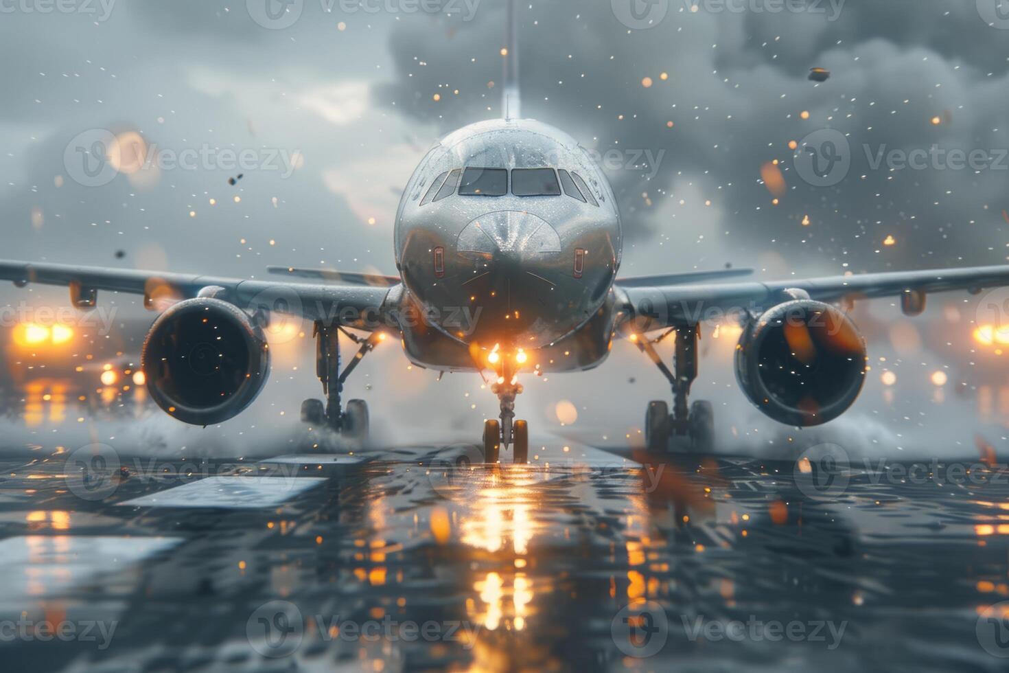 Plane crash airplane on runway catastrophe burning wrecks engine fire failure explosion fuel danger rescuing passengers commercial jet accident takeoff landing collision photo