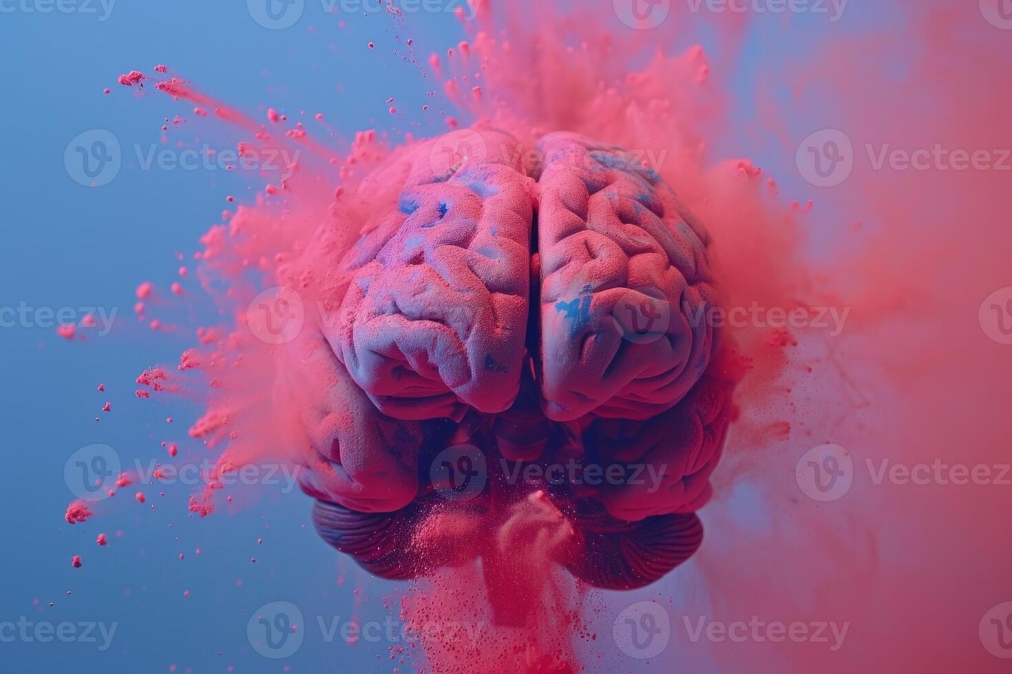Human brain colorful splash creativity exploding with new ideas plans motivation brainstorm and education concept emotional intelligence mindfulness minds science abstract intellect photo