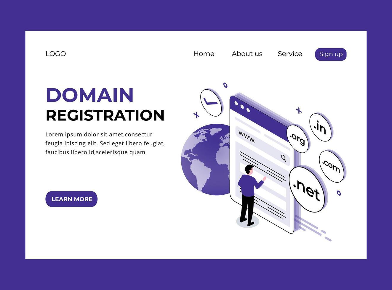 Landing page template of Creative process. Modern flat design concept of web page design for website and mobile website. Easy to edit and customize vector