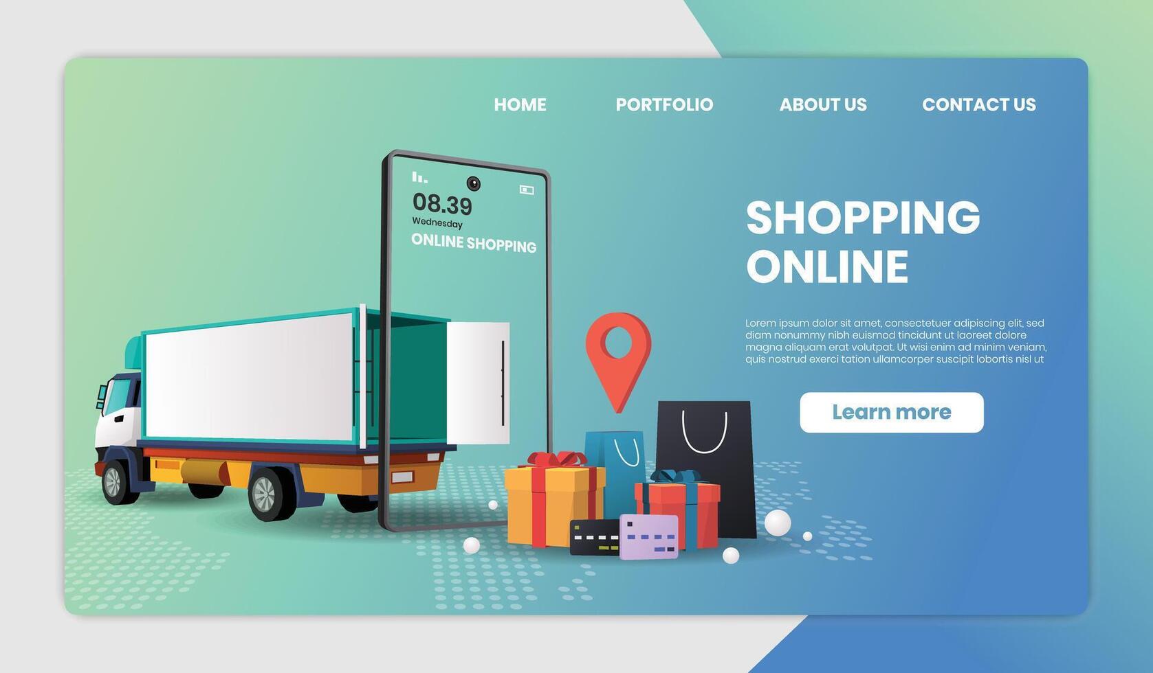 Landing page template of Creative process. Modern flat design concept of web page design for website and mobile website. Easy to edit and customize vector