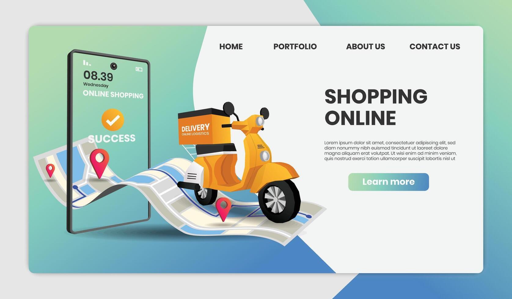 Landing page template of Creative process. Modern flat design concept of web page design for website and mobile website. Easy to edit and customize vector
