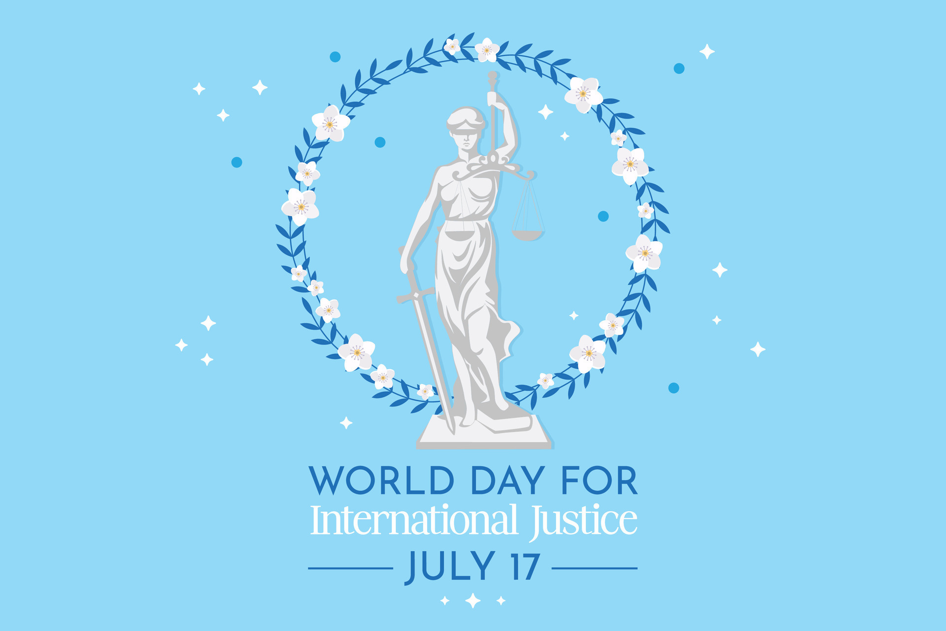 World day for international justice poster concept. 46523240 Vector Art