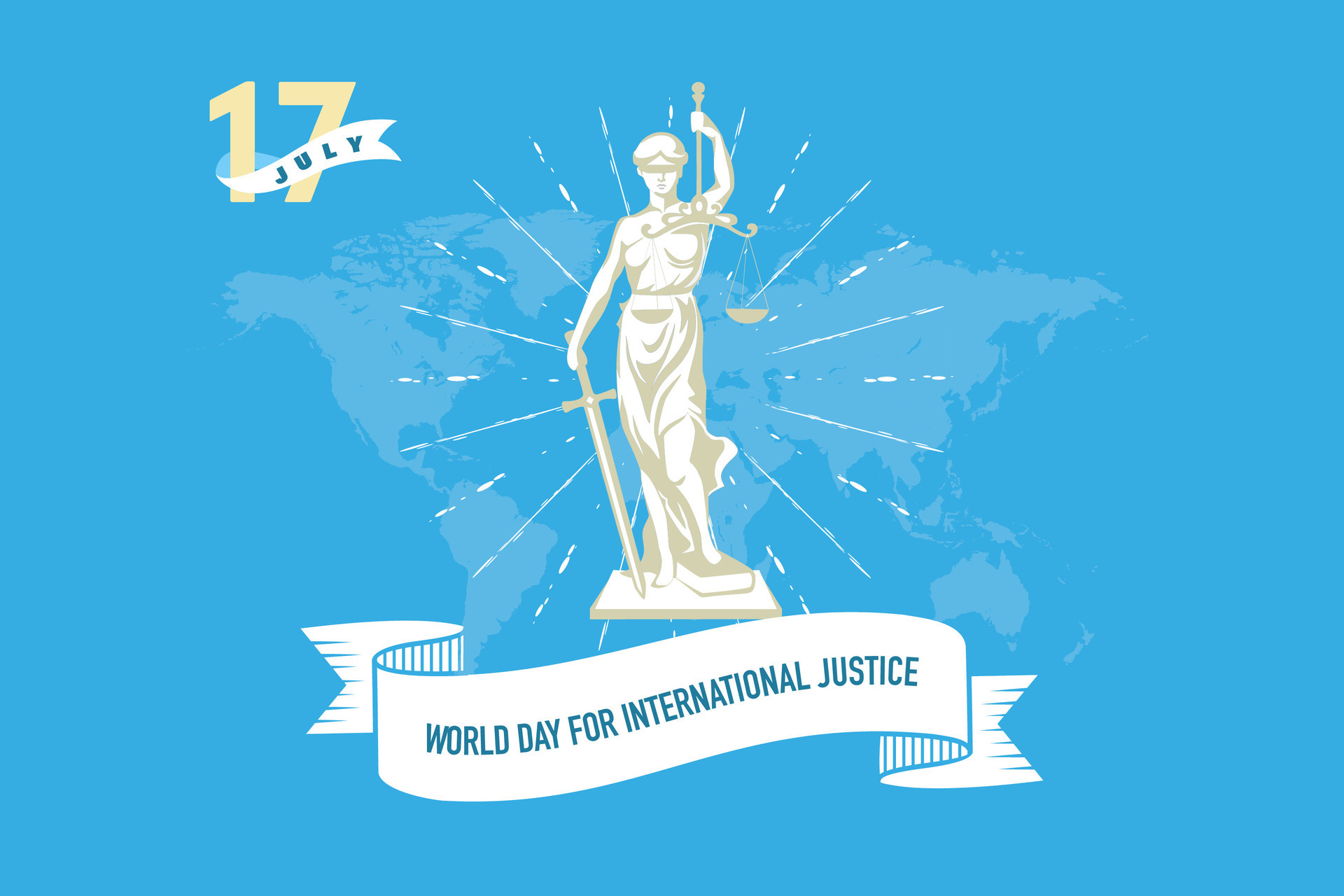 World day for international justice poster concept. 46523243 Vector Art