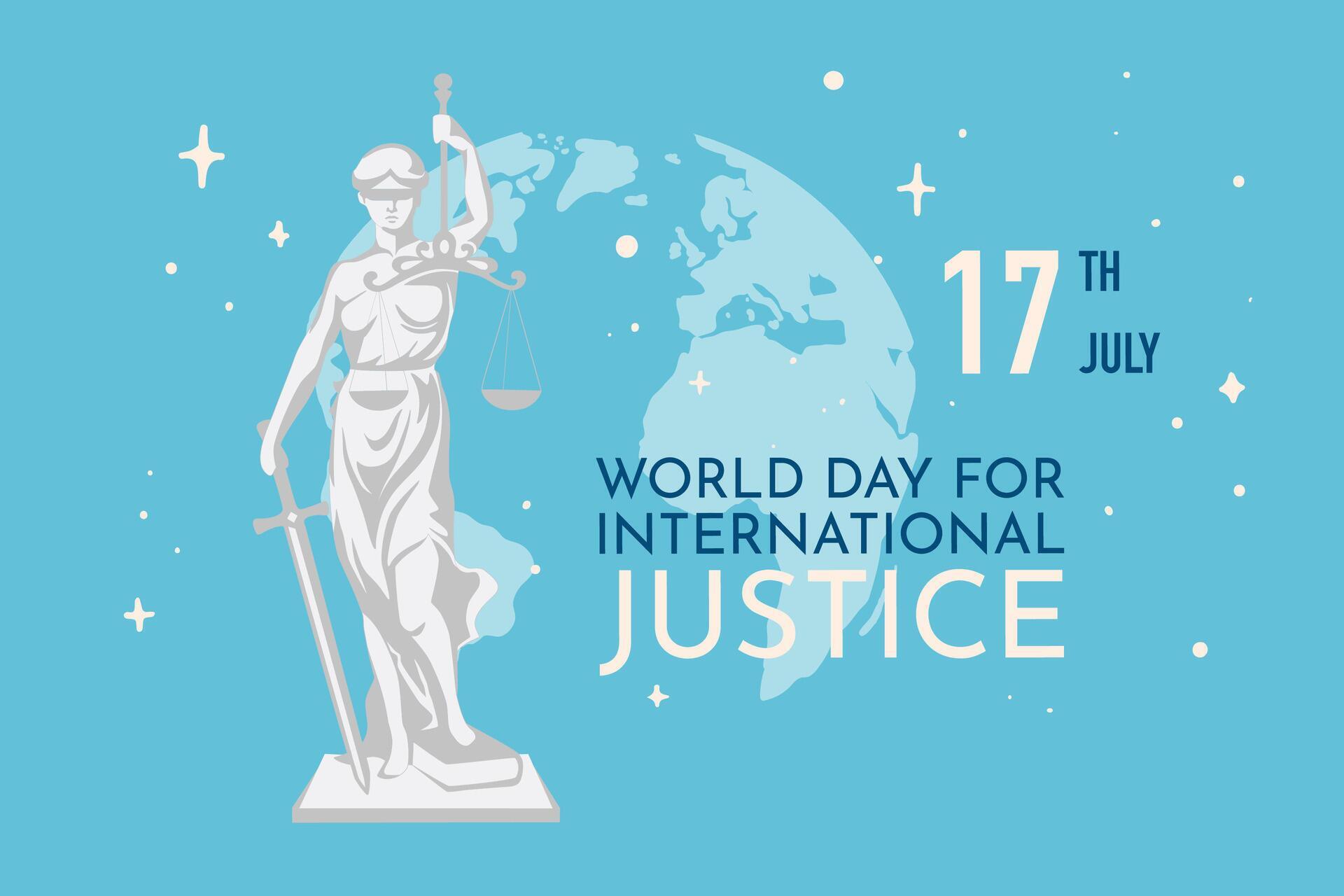 World day for international justice poster concept. 46523246 Vector Art