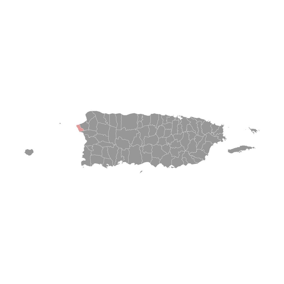 Rincon map, administrative division of Puerto Rico. illustration. vector