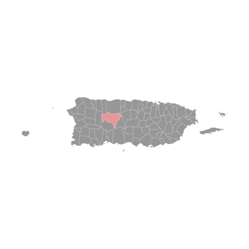 Utuado map, administrative division of Puerto Rico. illustration. vector