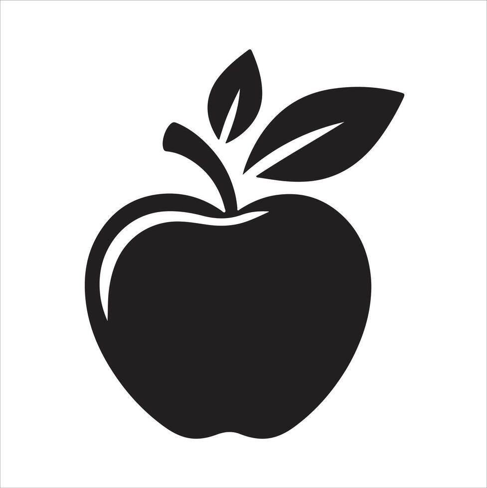 apple silhouette with a background vector