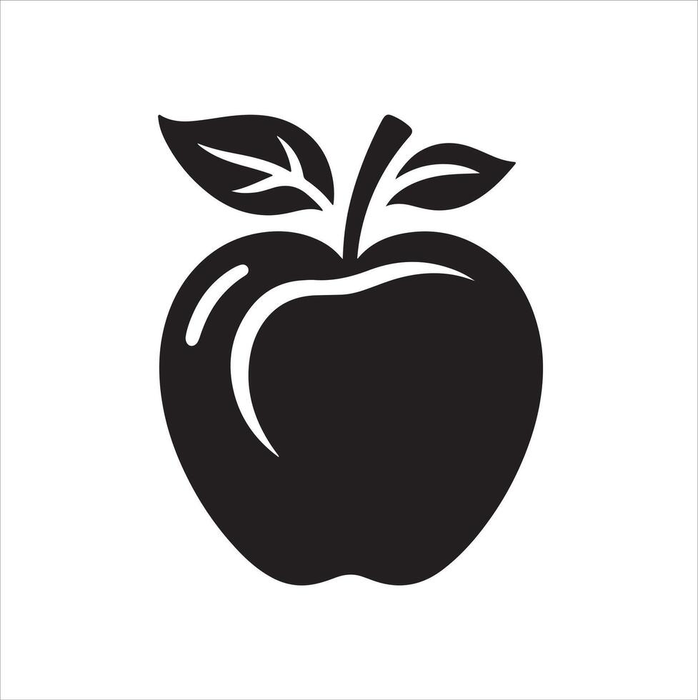 apple silhouette with a background vector