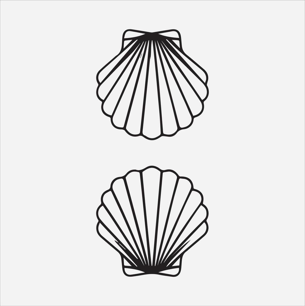 Shells clipart art image with a solid white backdrop vector
