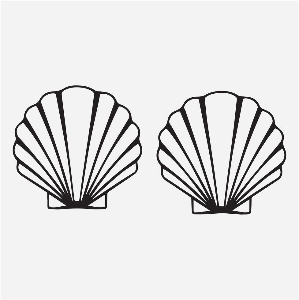 Shells clipart art image with a solid white backdrop vector