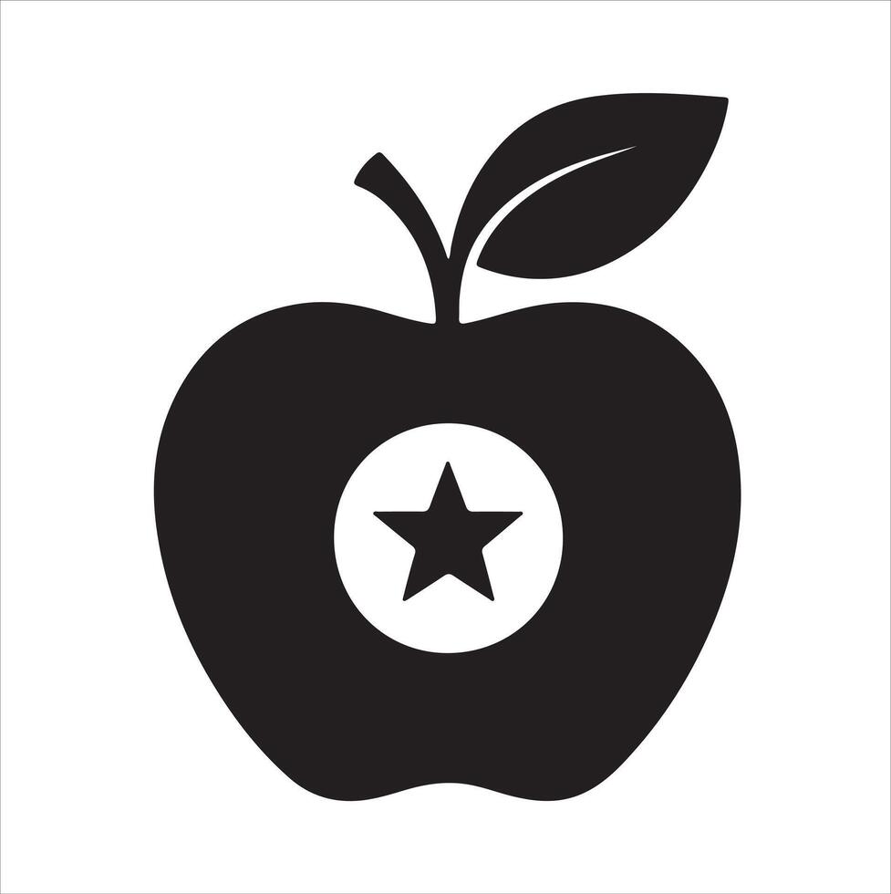 apple silhouette with a background vector