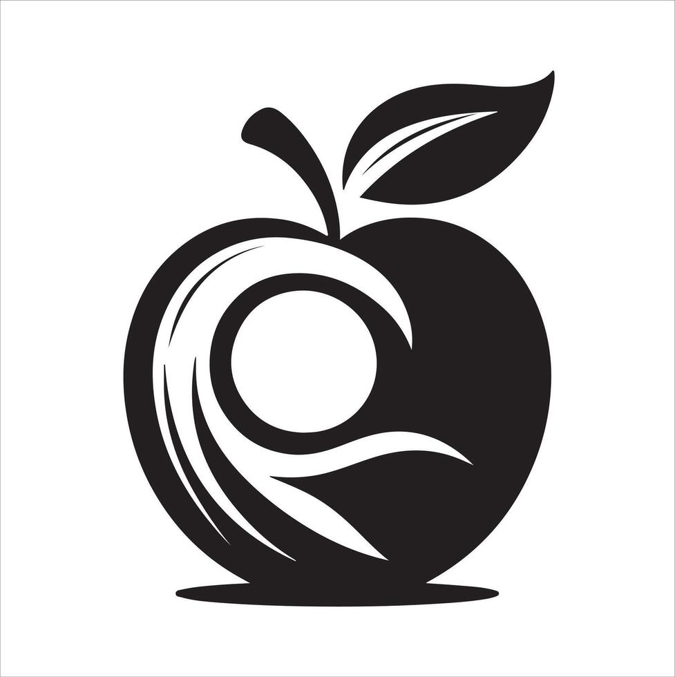 apple silhouette with a background vector