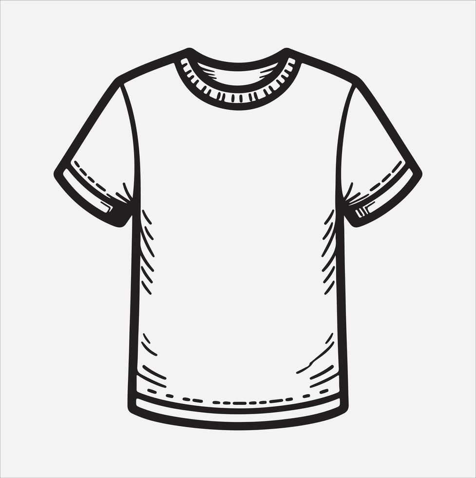 A trendy and fashionable T-shirt silhouette with a white background. vector
