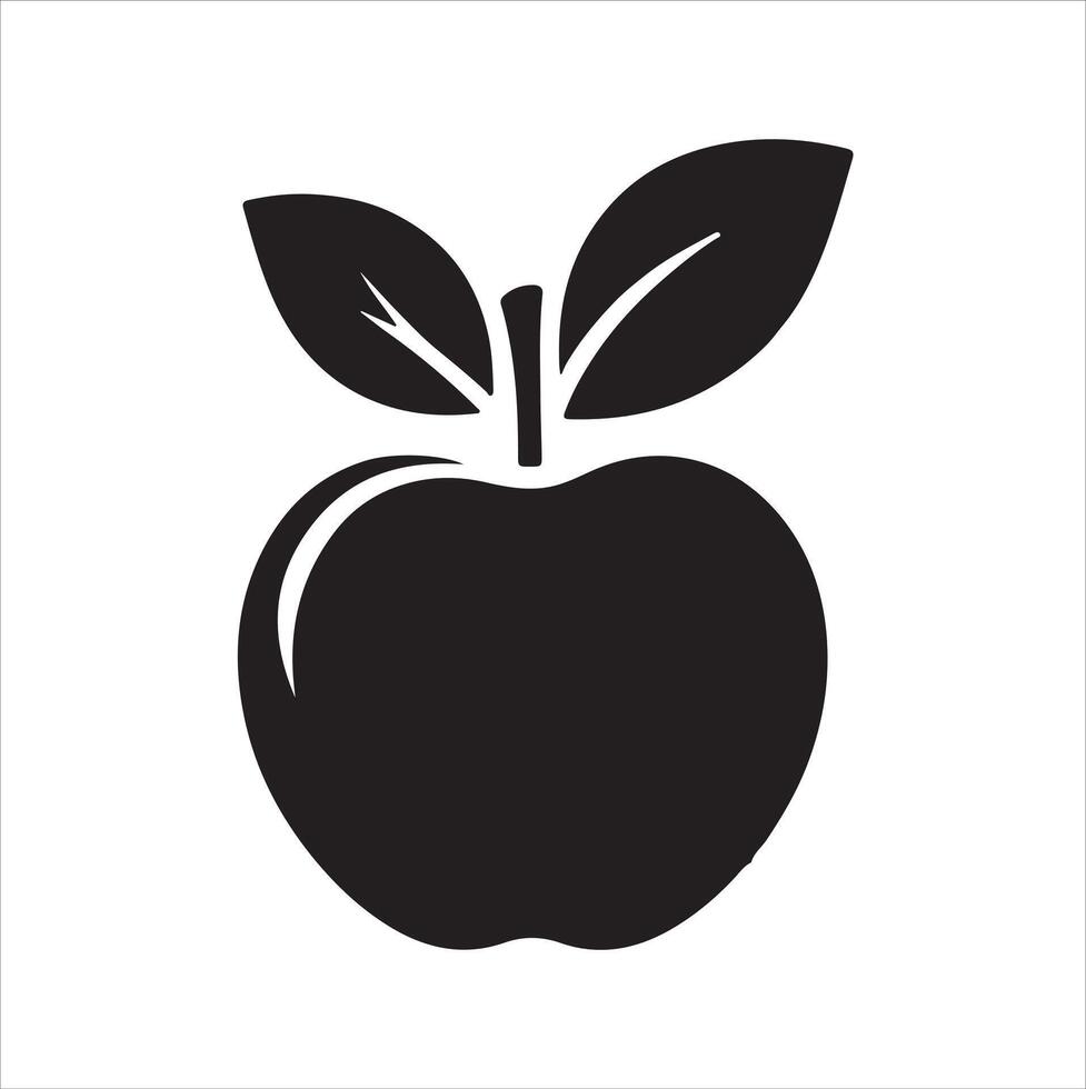 apple silhouette with a background vector