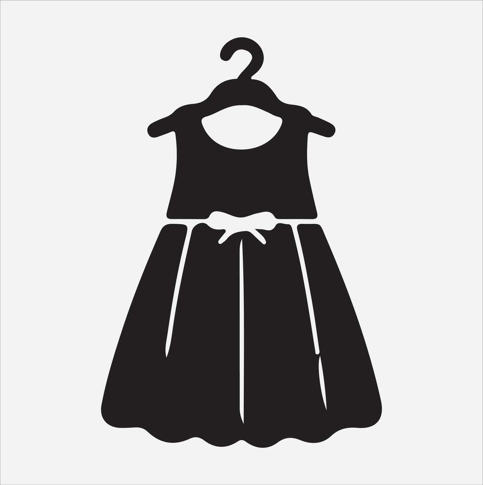 minimalist and simple baby dress silhouette, white background vector