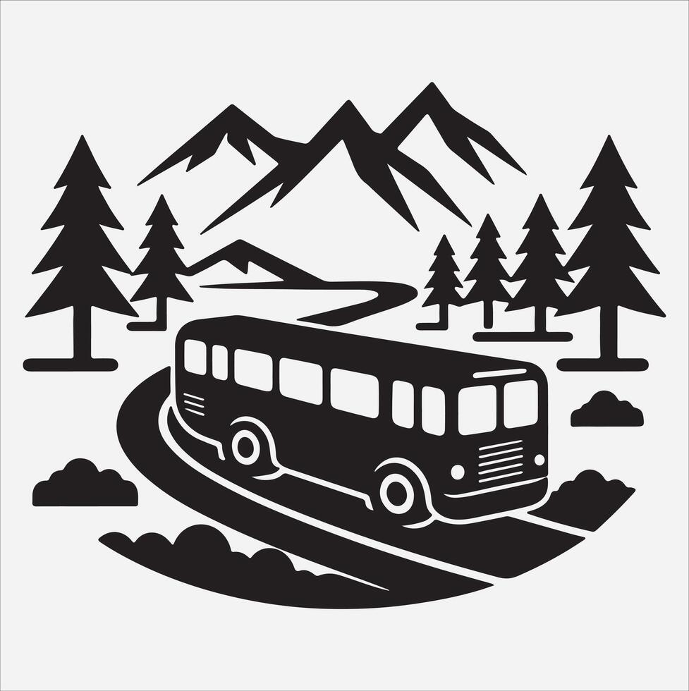 bus silhouette illustration vector