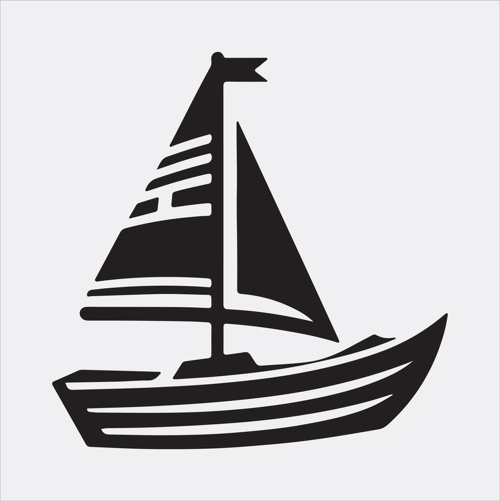 Dingy boat icon silhouette art illustration vector