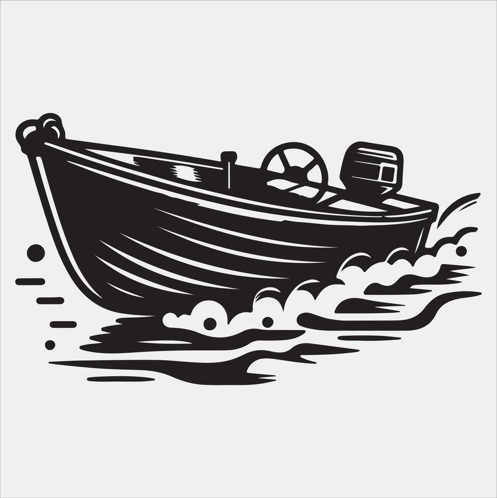 Dingy boat icon silhouette art illustration vector