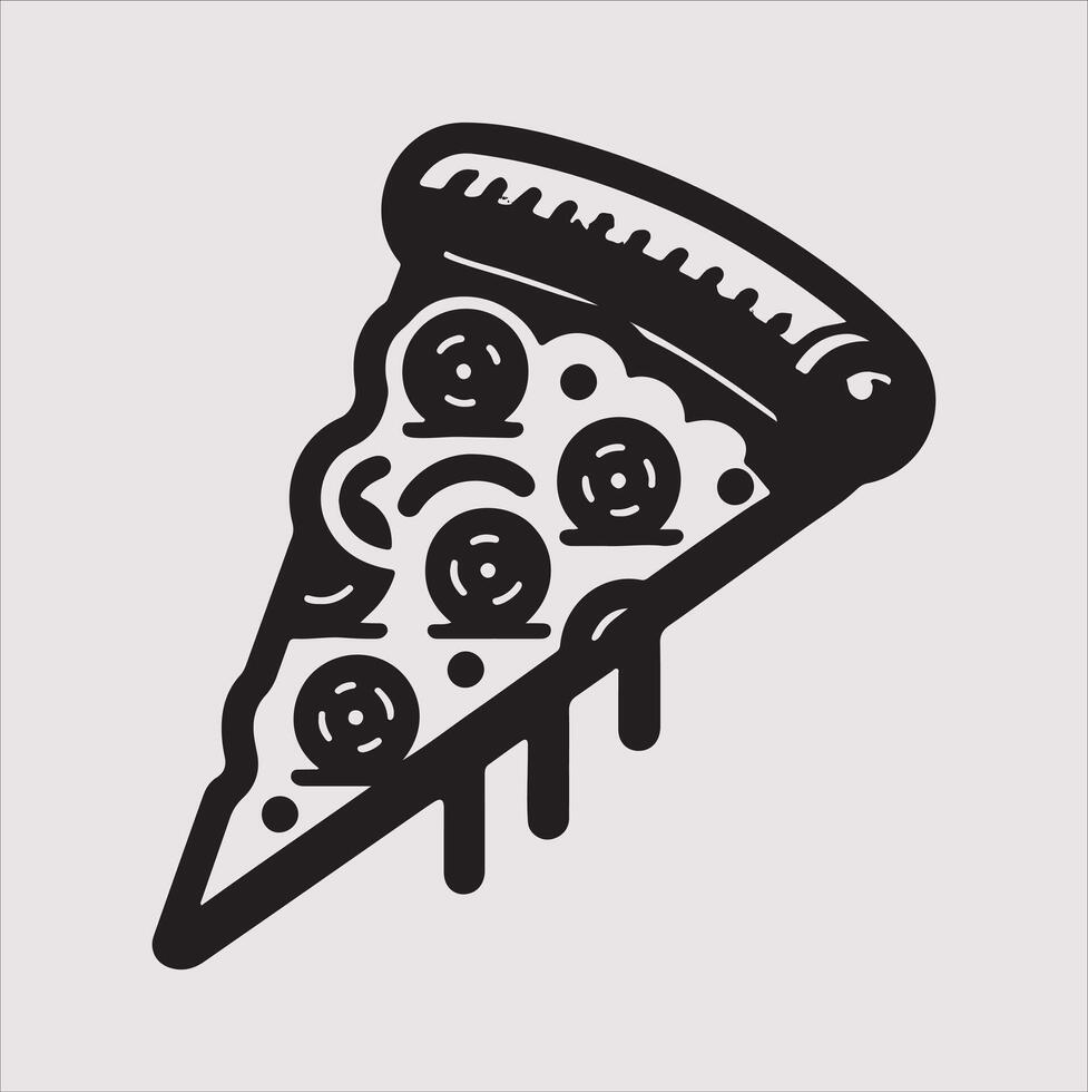 pizza icon silhouette art illustration vector