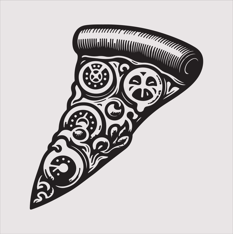 pizza icon silhouette art illustration vector
