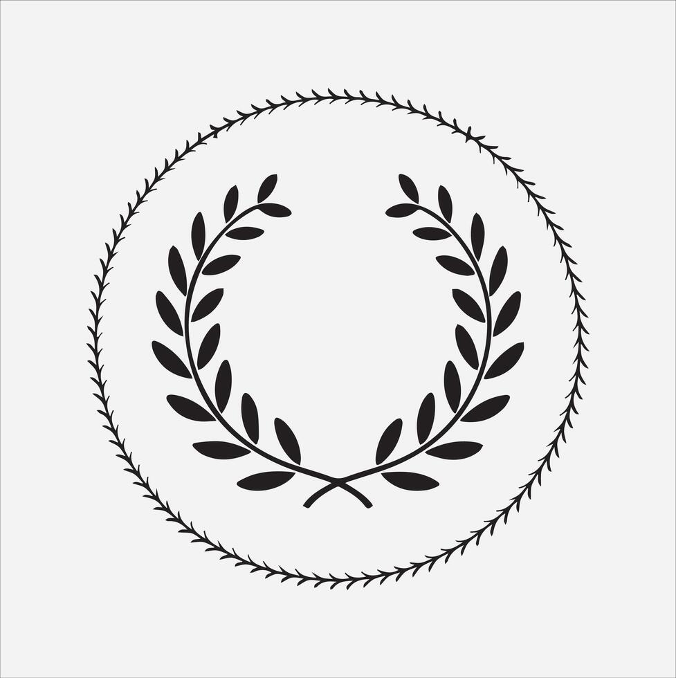 laurels frames branches silhouette illustration vector