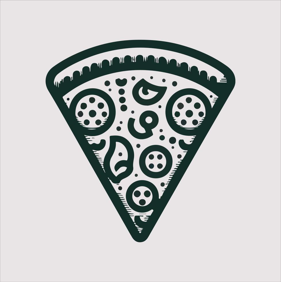 pizza icon silhouette art illustration vector