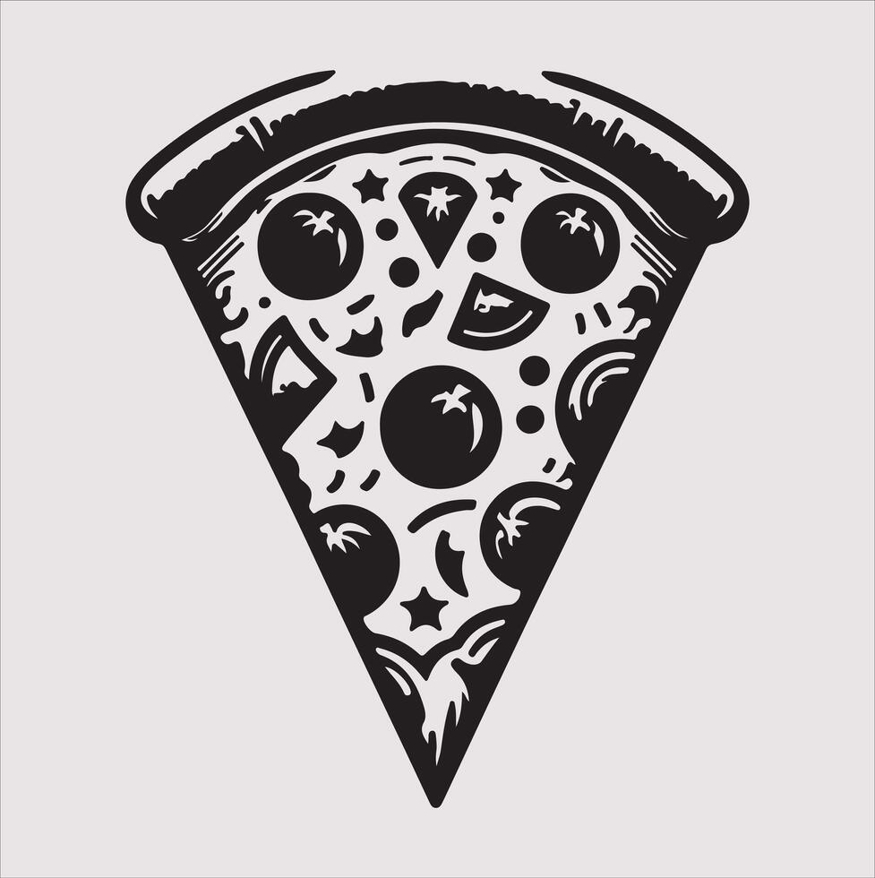 pizza icon silhouette art illustration vector